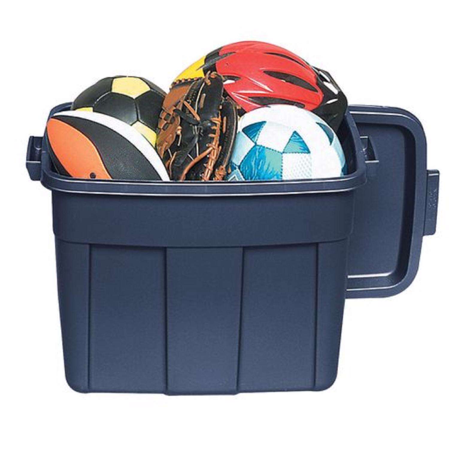 Rubbermaid Roughneck 18 gal Navy Storage Box 16.375 in. H X 15.875 in. W X 23.875 in. D Stackable