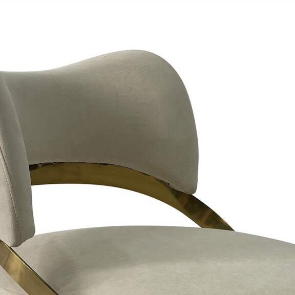 Light Beige and Gold Sofa Chair B030131461