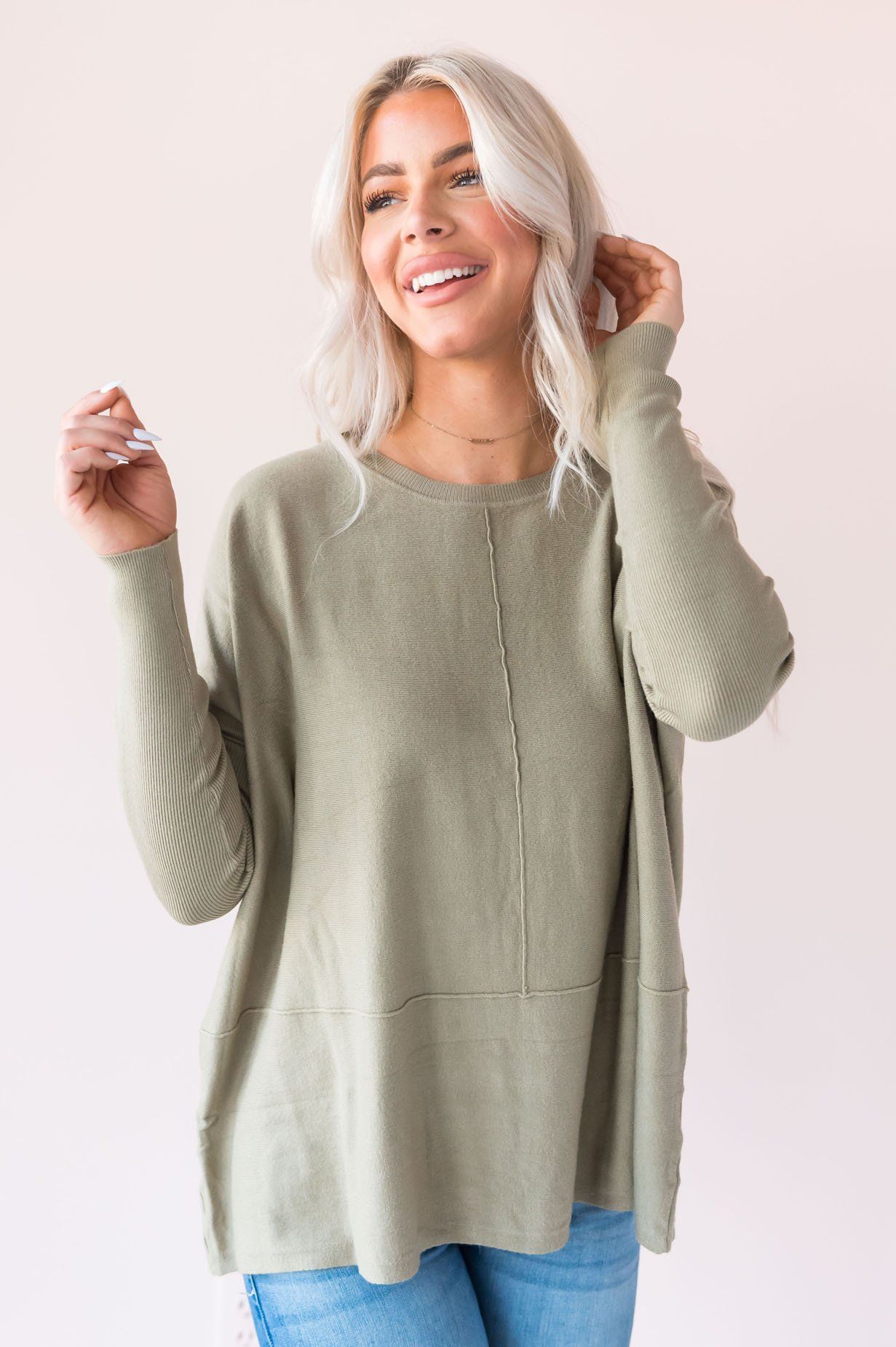 Crazy About You Modest Sweater