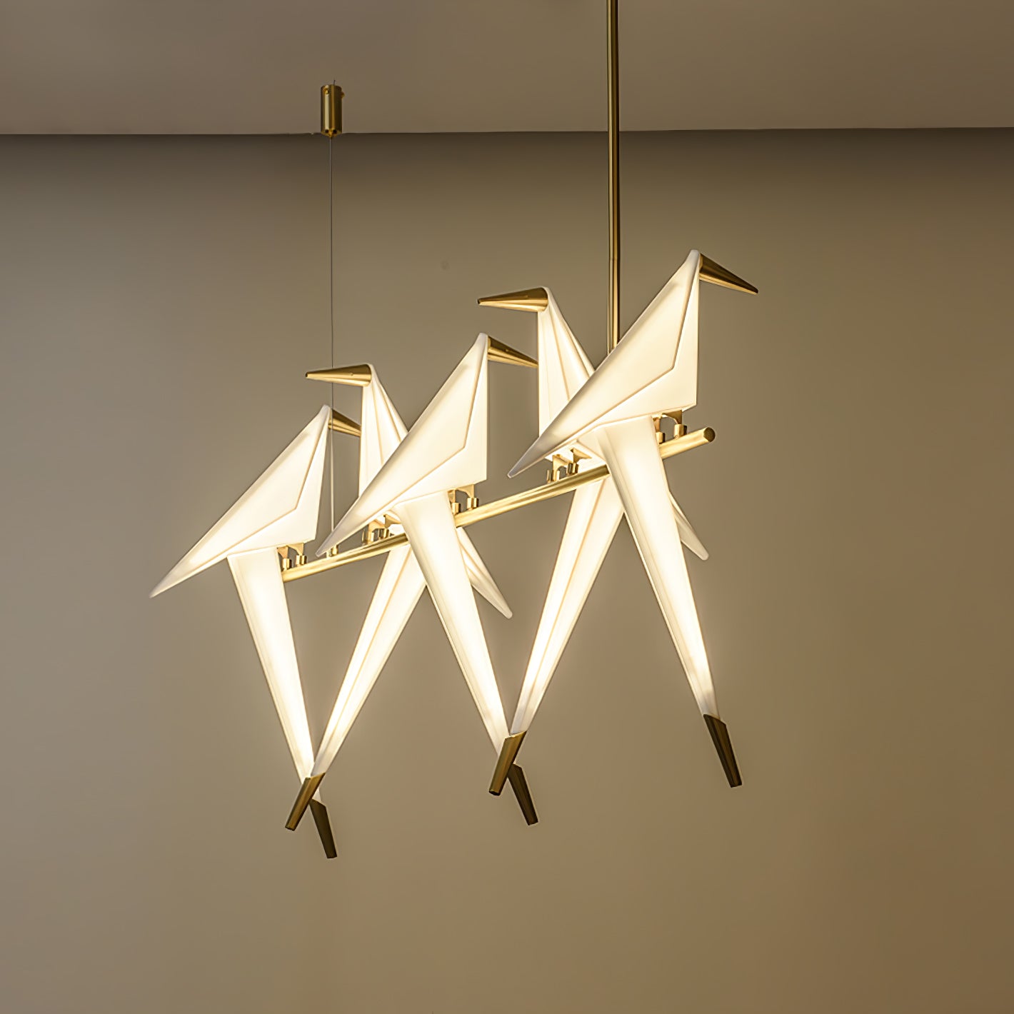 Paper Crane Bird LED Chandelier