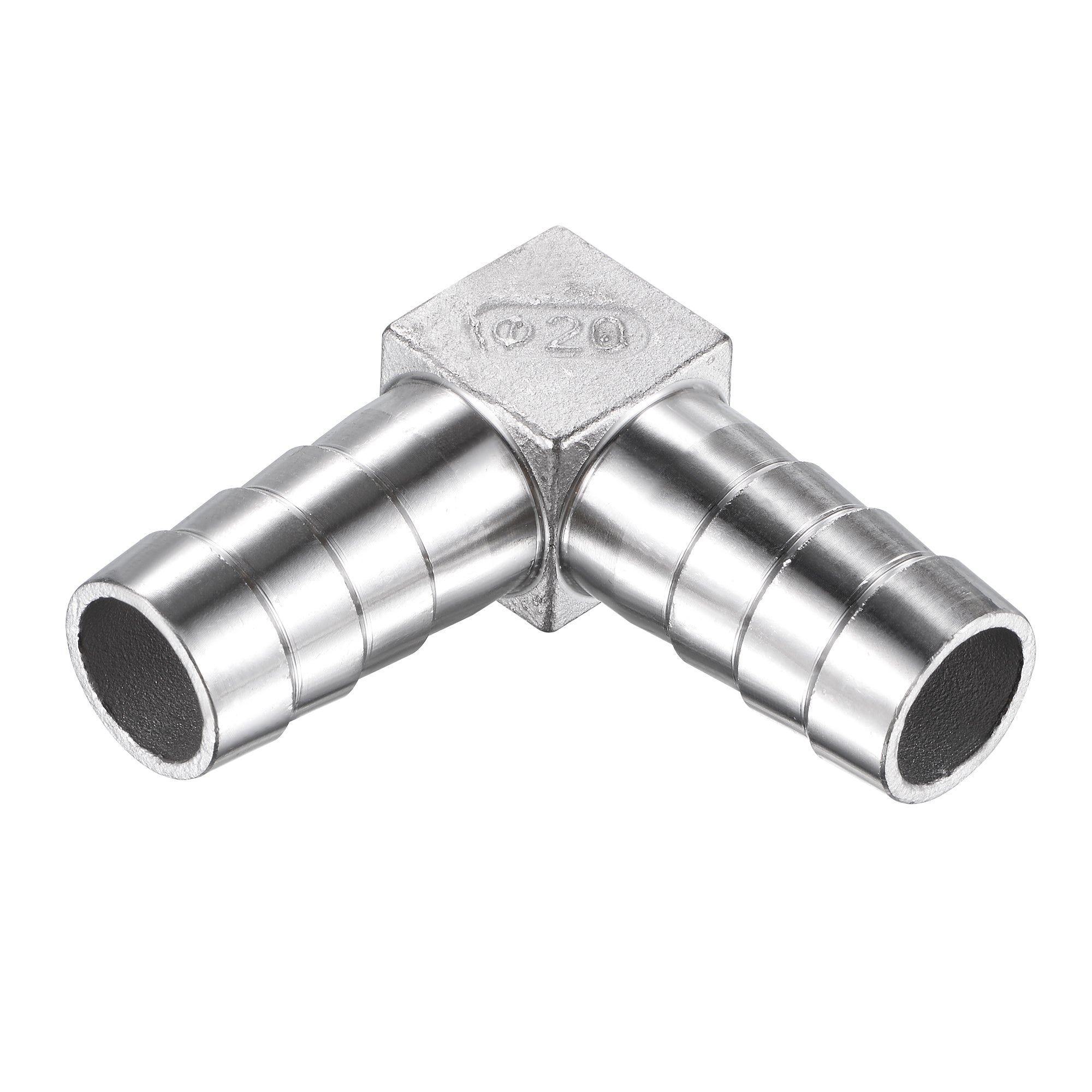 Uxcell Stainless Steel 59x59x20mm Elbow Barb Hose Fitting Polishing 2 Pack