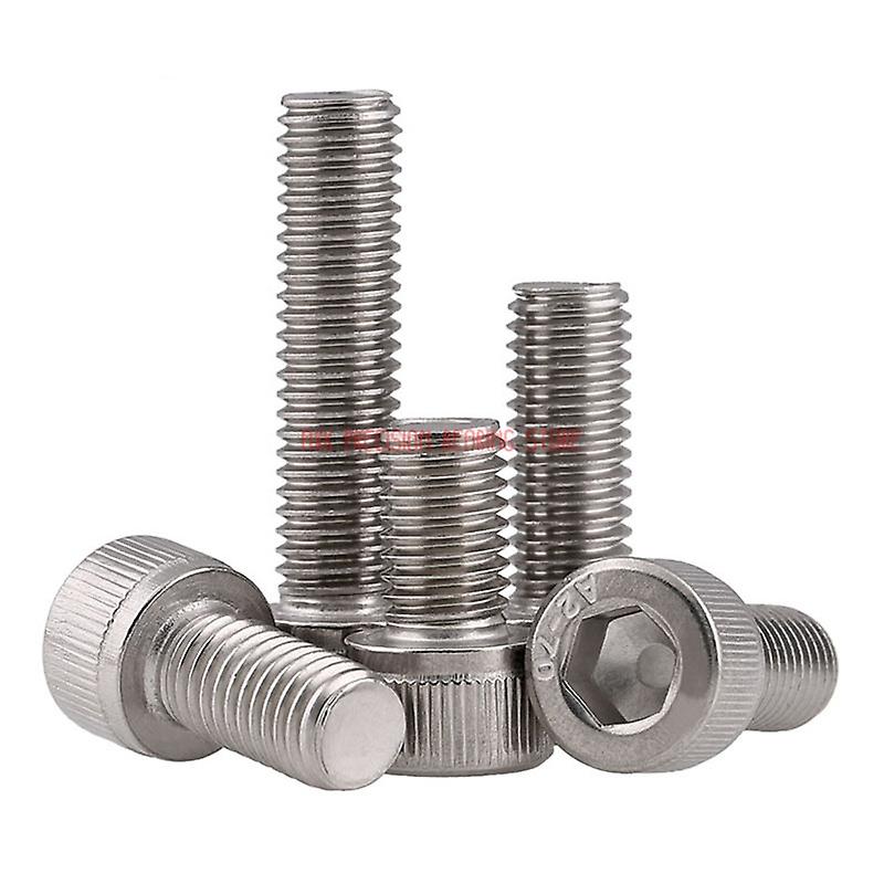 100pcs Din912 M2.5 Metric Thread 304 Stainless Steel Hex Socket Head Cap Screw Bolts M2.5*(4/5/6/8/10/12/14/16/18/20/22/25) Mm