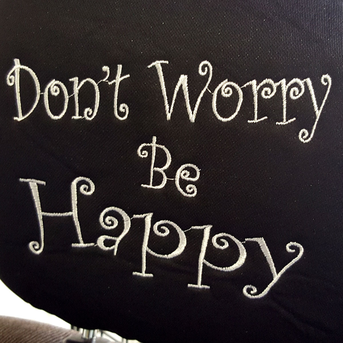 New Interchangeable Don't Worry Be Happy Car Seat Headrest Cover Universal Fit for Cars Vans Trucks - One Piece Great Gift Idea Shipping Included