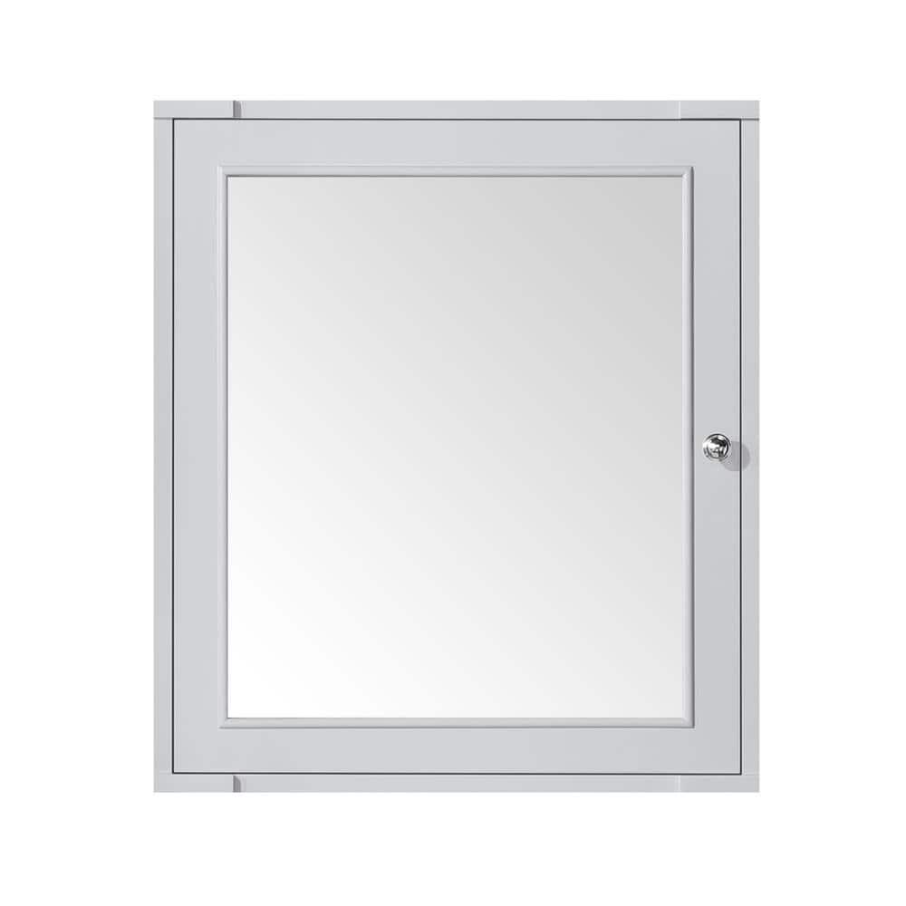 Home Decorators Collection Aberdeen 24 in x 27 in Surface Mount Medicine Cabinet in Dove Gray