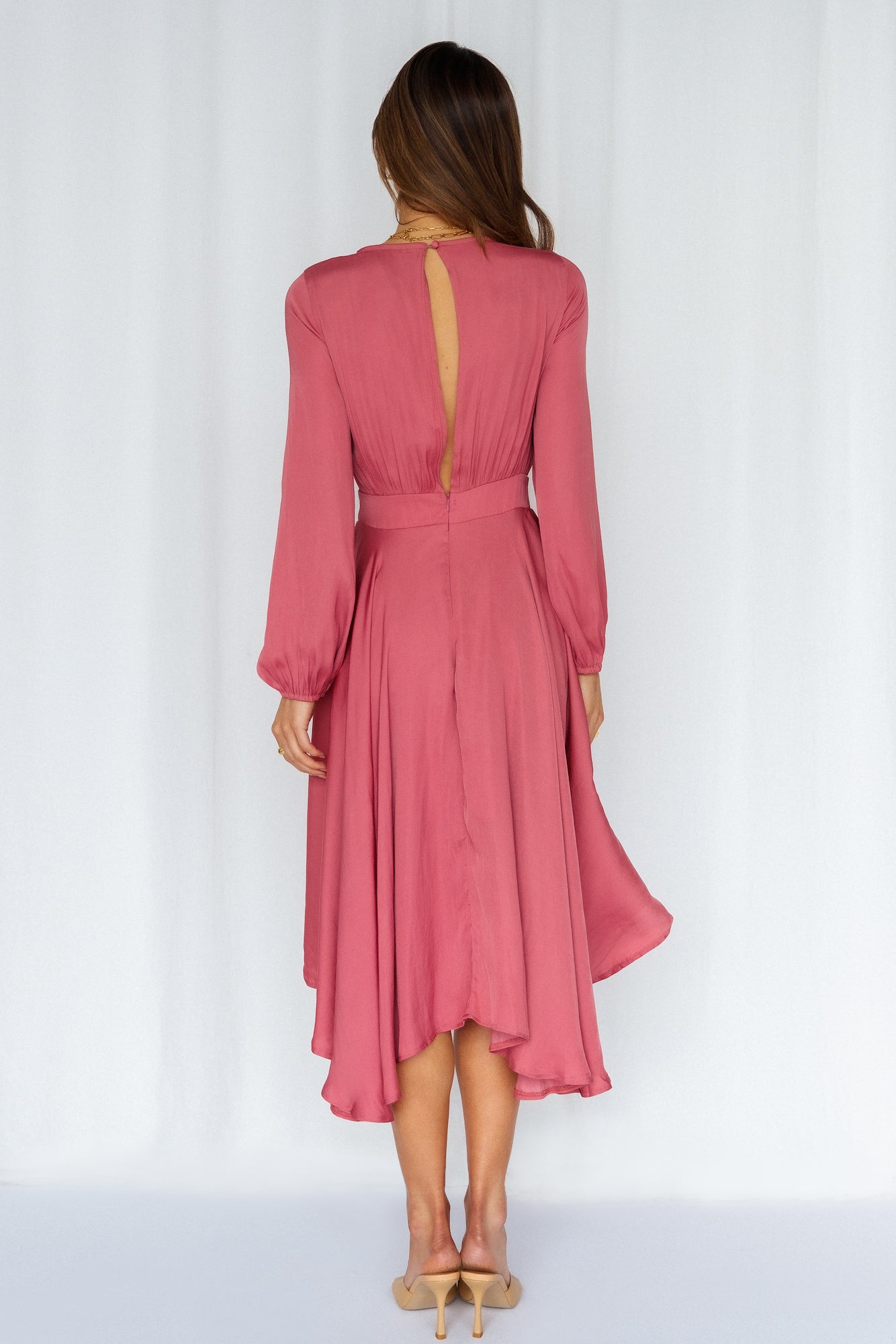 Talk Fast Midi Dress Blush