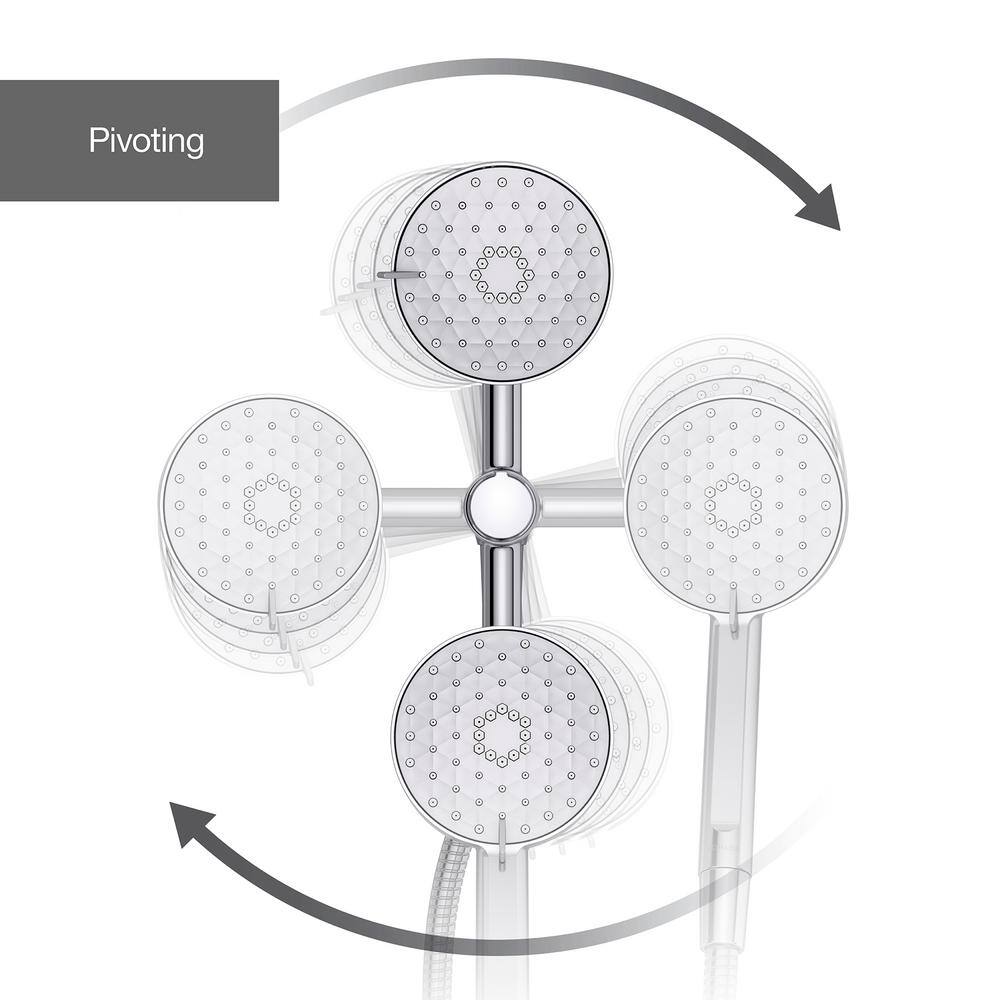 KOHLER Awaken 3-Spray Patterns with 2.5 GPM 5 in. Wall Mount Dual Shower Heads in Polished Chrome K-23218-CP