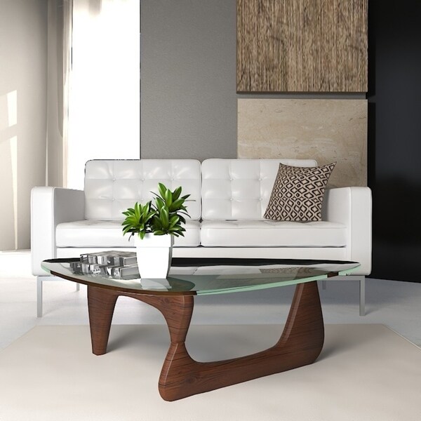 LeisureMod Imperial Triangle Tempered Glass Coffee Table