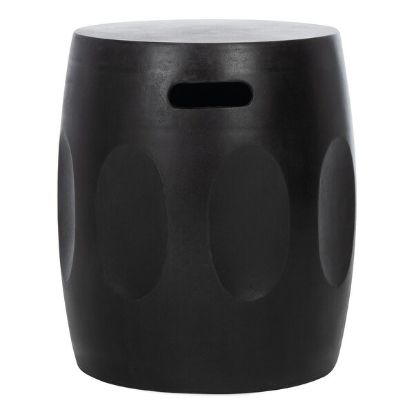 SAFAVIEH Zuri Indoor/ Outdoor Modern Black Concrete Round Accent Table