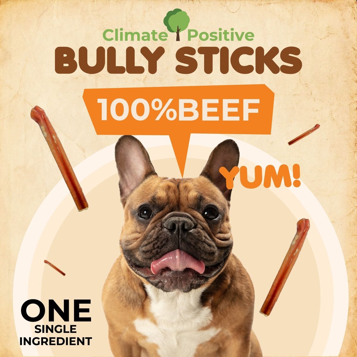 Makondo Pets Bully Sticks Dog Treats， 12 count