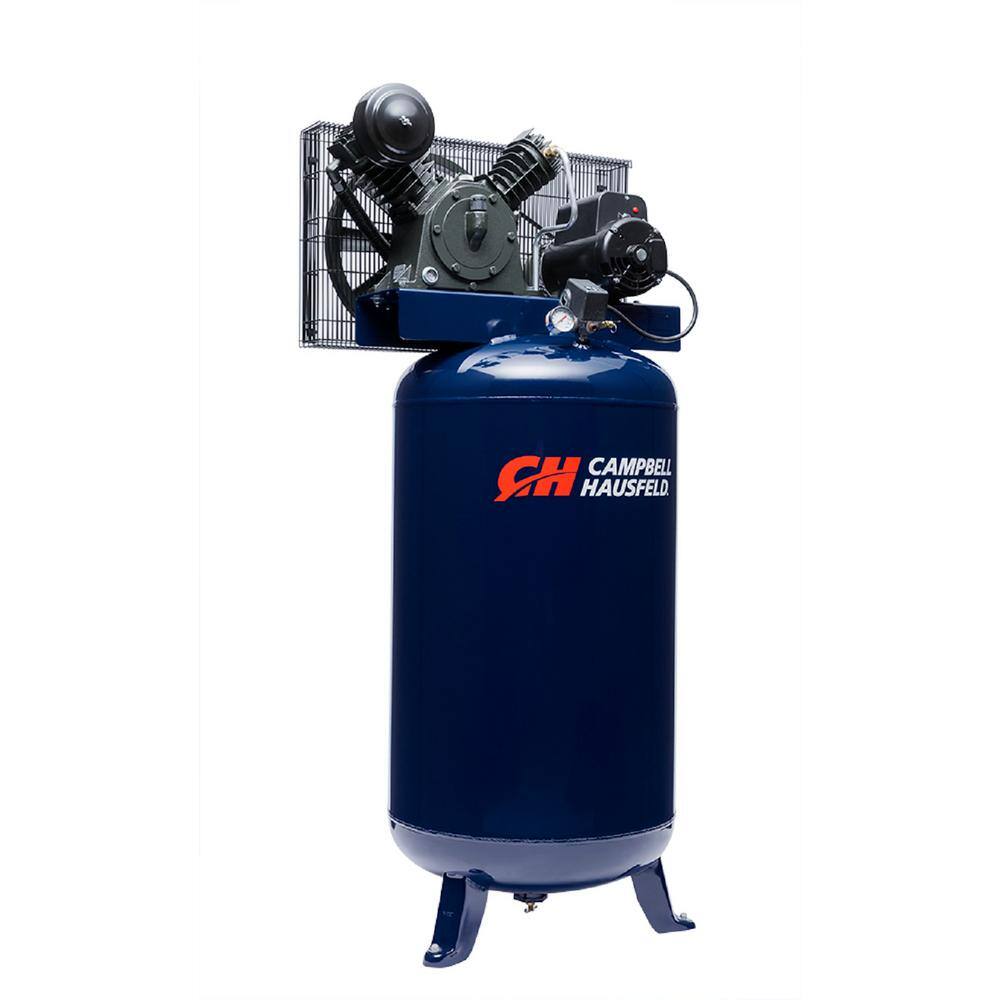 Campbell Hausfeld 80 Gal. Vertical Two Stage Stationary Electric Air Compressor 14CFM 5HP 230V 1PH (HS5180) HS5180