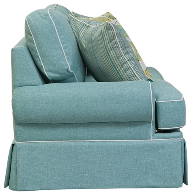 American Furniture Classics 8 020 S275A Coastal Aqua Series Loveseat   Contemporary   Loveseats   by Homesquare  Houzz