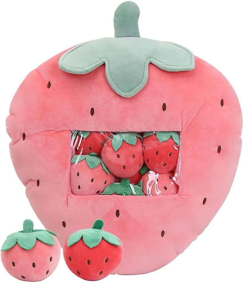 Throw Pillow Fruit Stuffed Toys Strawberry Plush Pillow Removable Fluffy Creative Gifts For Kids， ， Halloween Christmas Decorative Doll Toy Gift