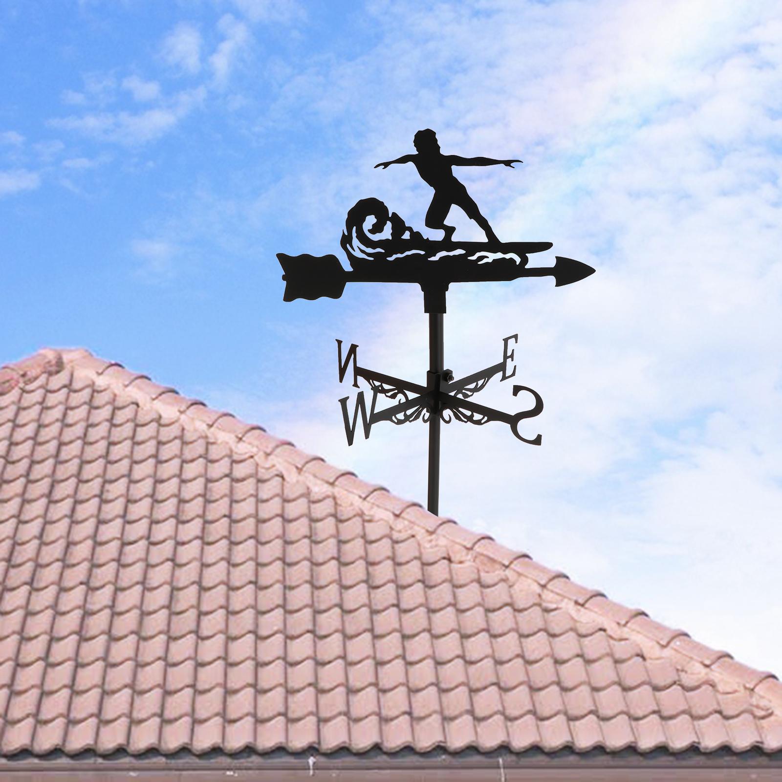 Roof Mount Weather Vane Wind Direction Indicator Outdoor Decoration Surf