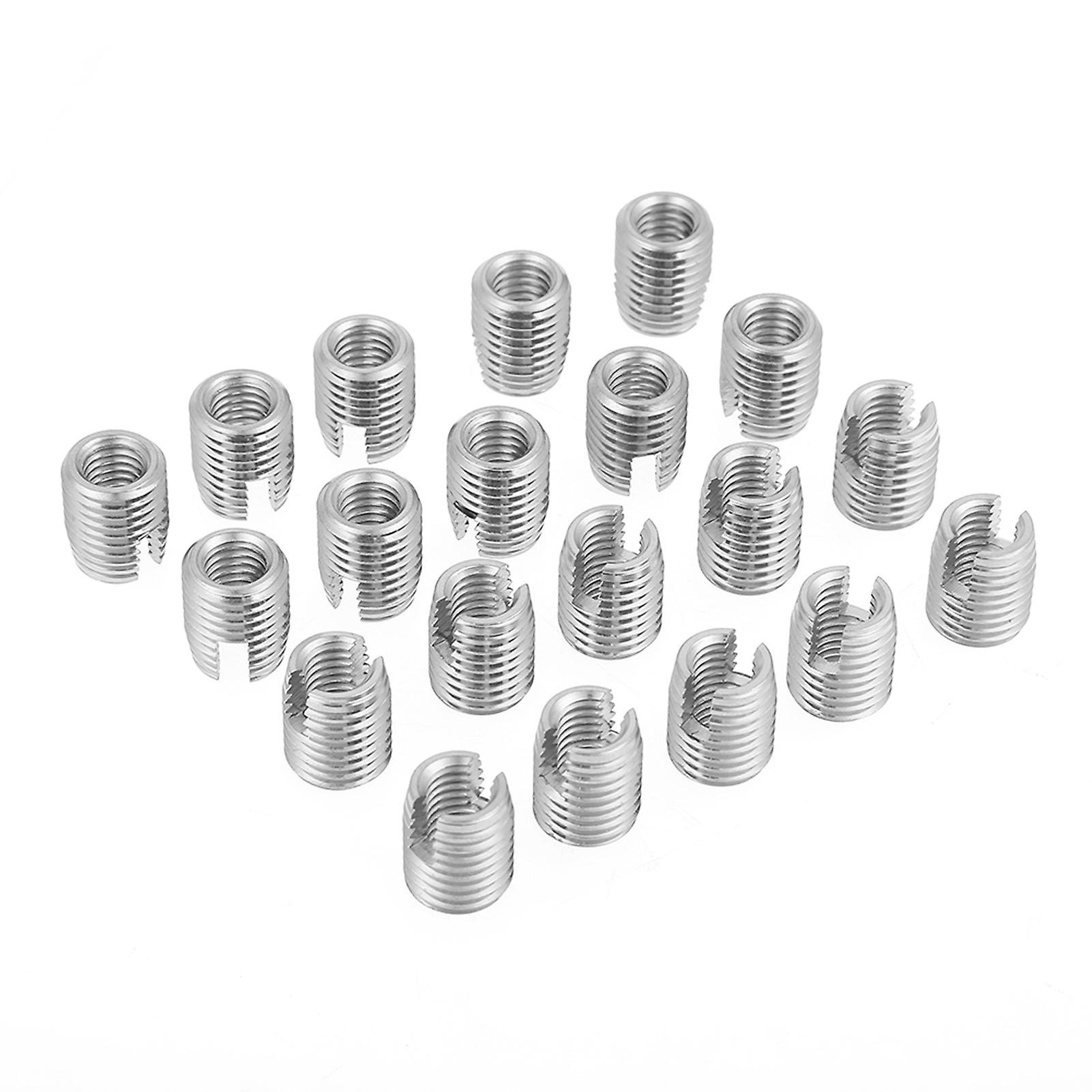 20pcs Stainless Steel SUS303 Self Tapping Slotted Screw Thread Insert M8 x 15mm