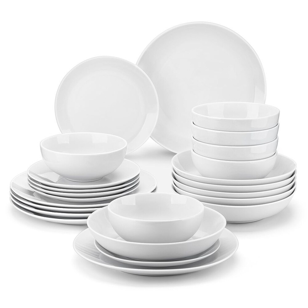 MALACASA Amelia Porcelain Dinnerware Set  Service for 6