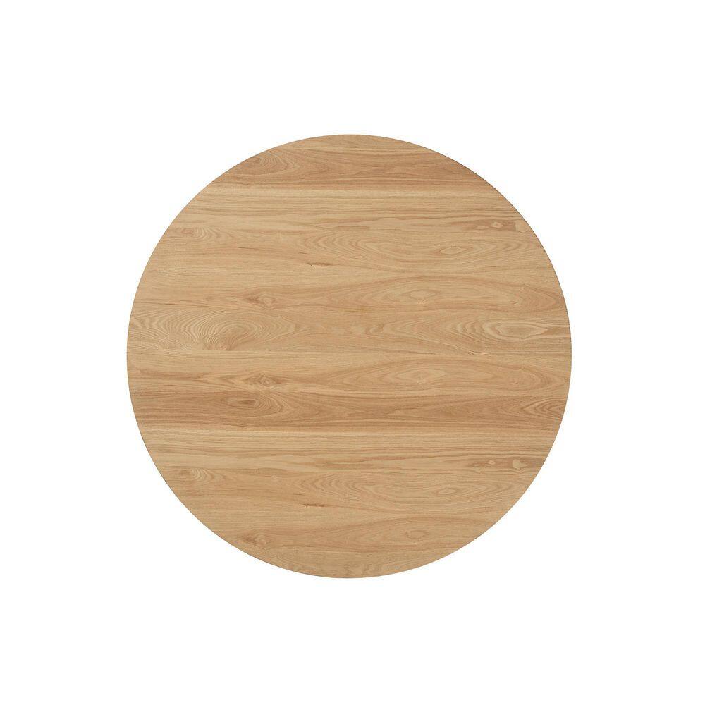 Welwick Designs 45 in. Round English Ash Wood-Top Scandinavian Dining Table (Seats 4) HD9444