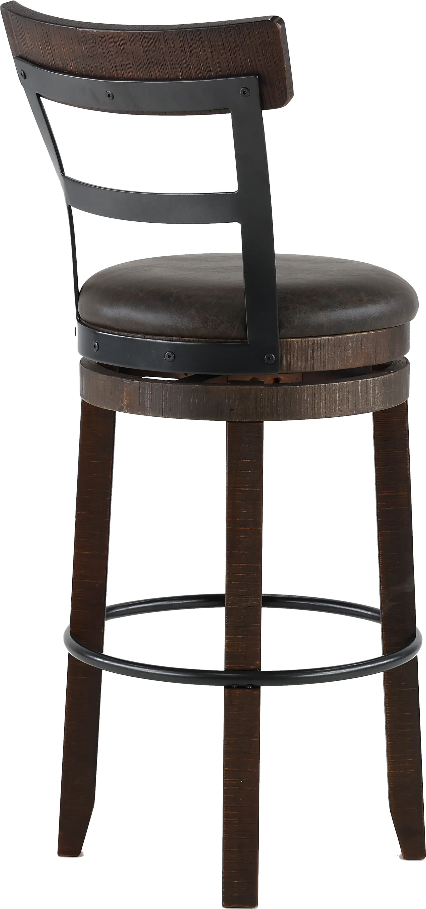 Barrel Tobacco Brown Swivel Bar Stool