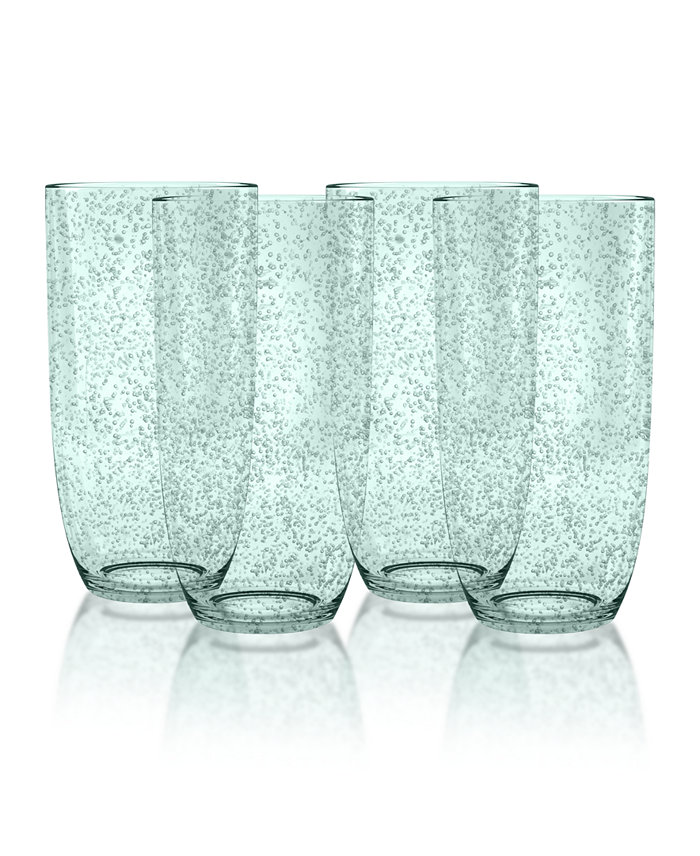 TarHong Bubble Jumbo Glass Mint 23 oz. Premium Plastic Set of 6