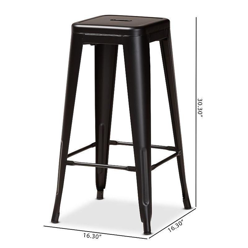 Baxton Studio Horton Bar Stool 4-piece Set