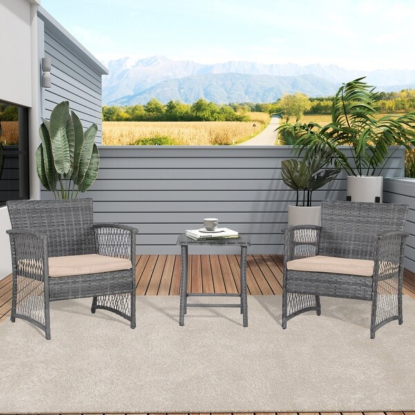 Heritage Outdoor 3piece Wicker Bistro Patio Set