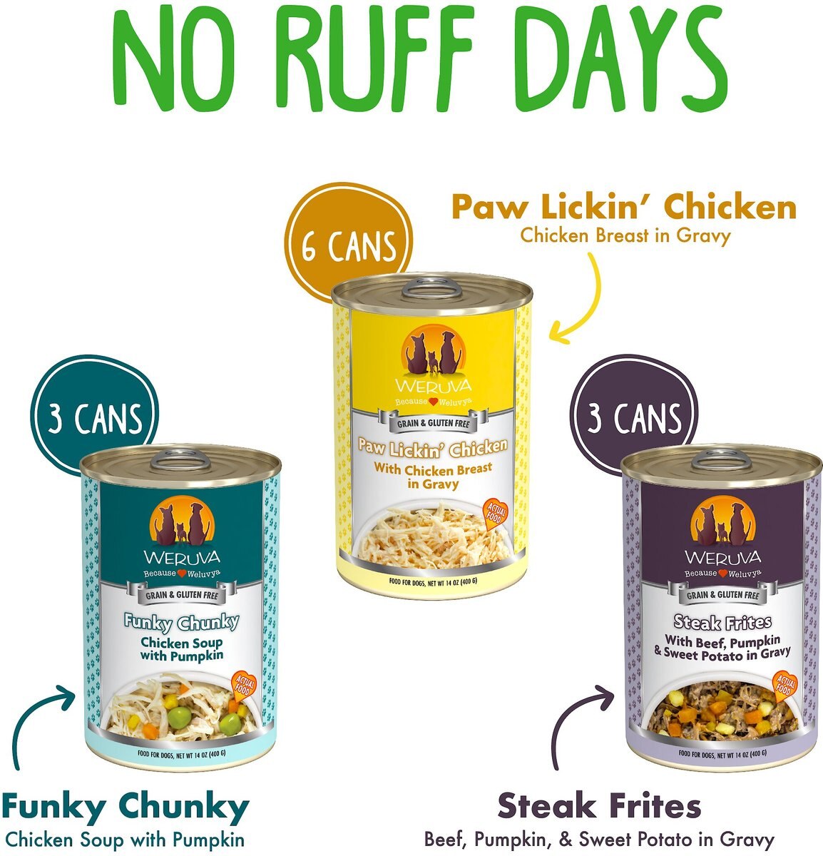 Weruva No Ruff Days Variety Pack Grain-Free Canned Dog Food