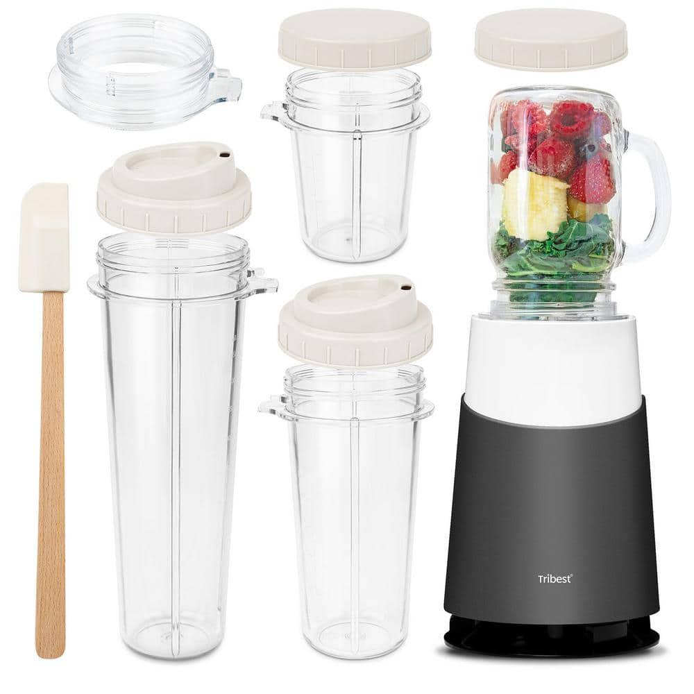 Tribest Mason 24 in Grey Jar Ready Personal Blender 2 with Mason Jar Blending Mug