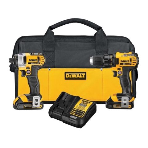 DeWALT DCK280C2 Combination Tool Kit， Battery Included， 1.5 Ah， 20 V， Lithium-Ion