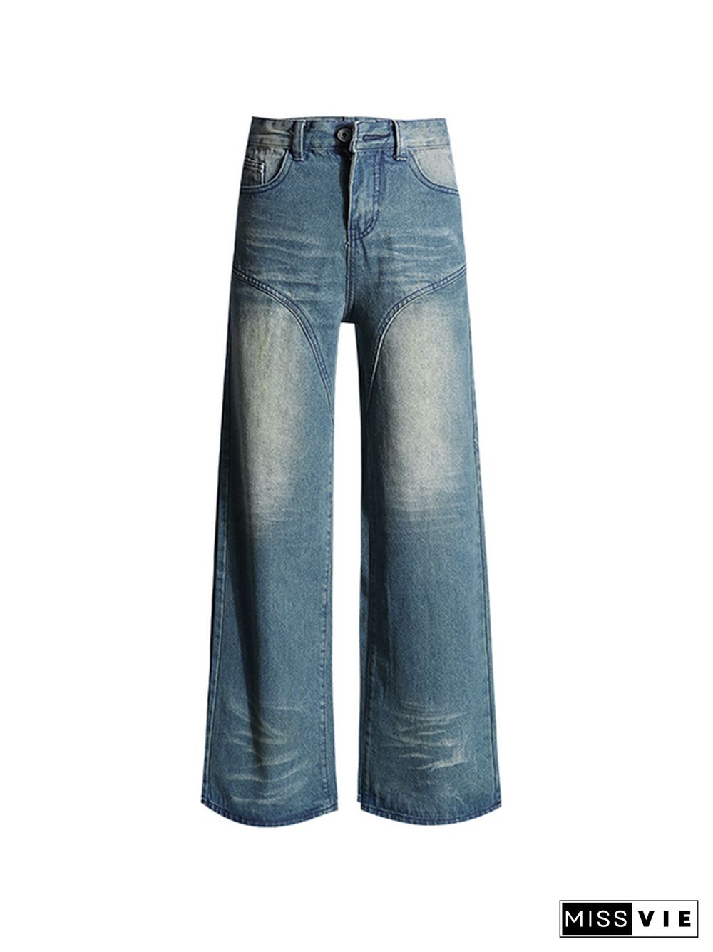 Vintage Washed Splice Boyfriend Jeans