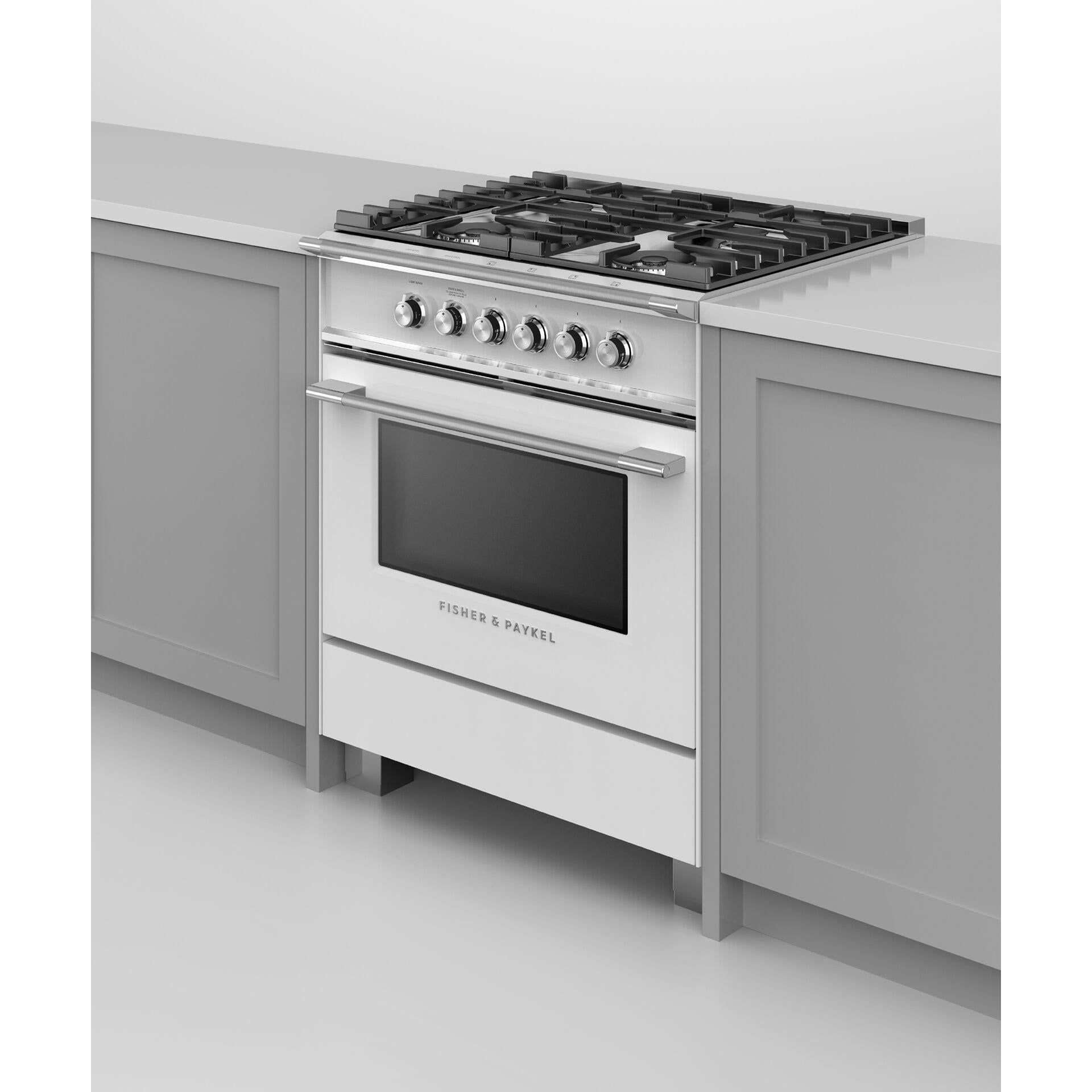 Fisher & Paykel 30-inch Freestanding Gas Range with AeroTech? Technology OR30SCG4W1