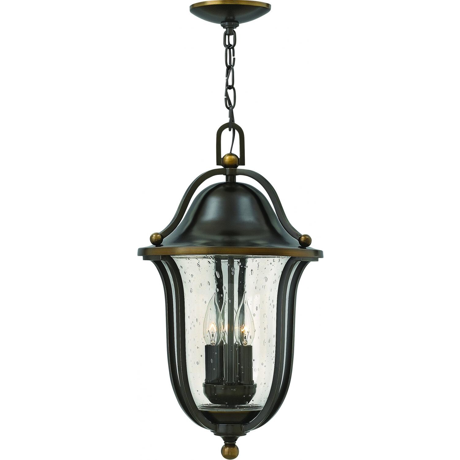 Hinkley Lighting Bolla Three Light 21-Inch Outdoor Hanging Lantern W/ Clear Glass