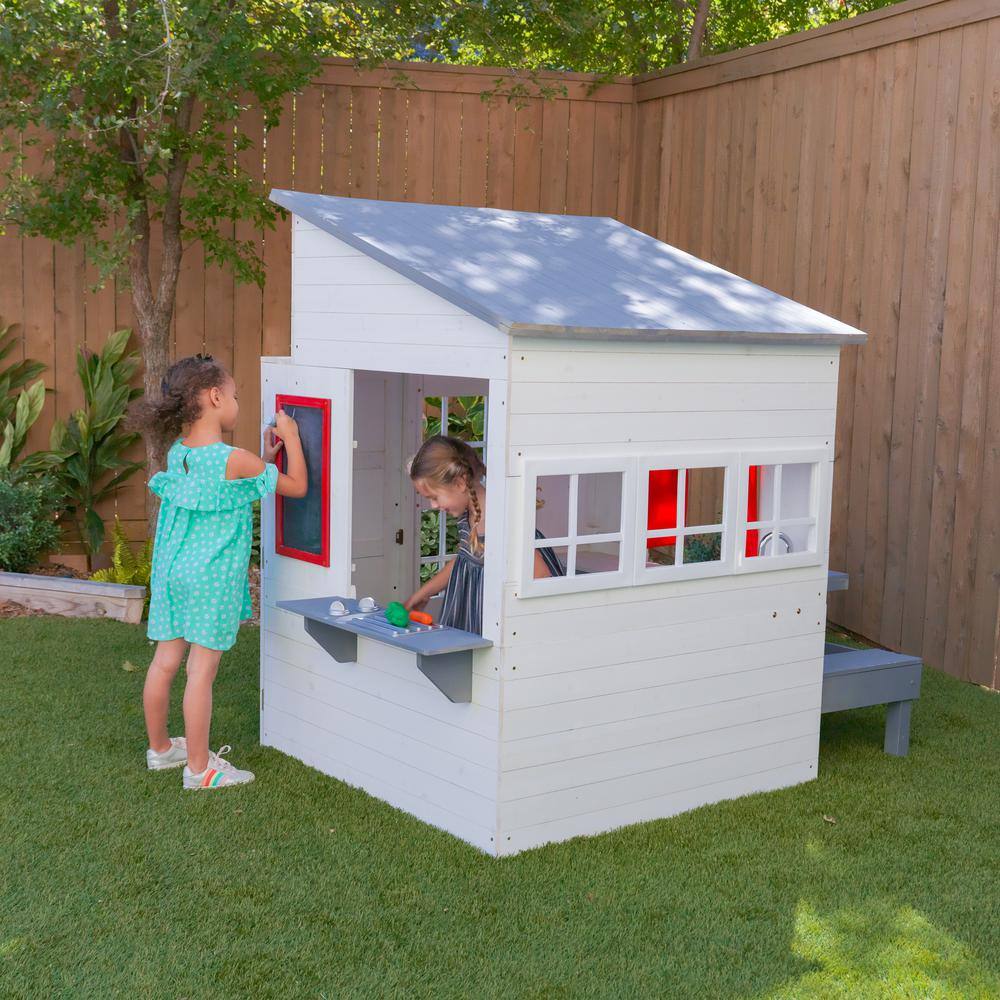 KidKraft White Modern Outdoor Playhouse 10236