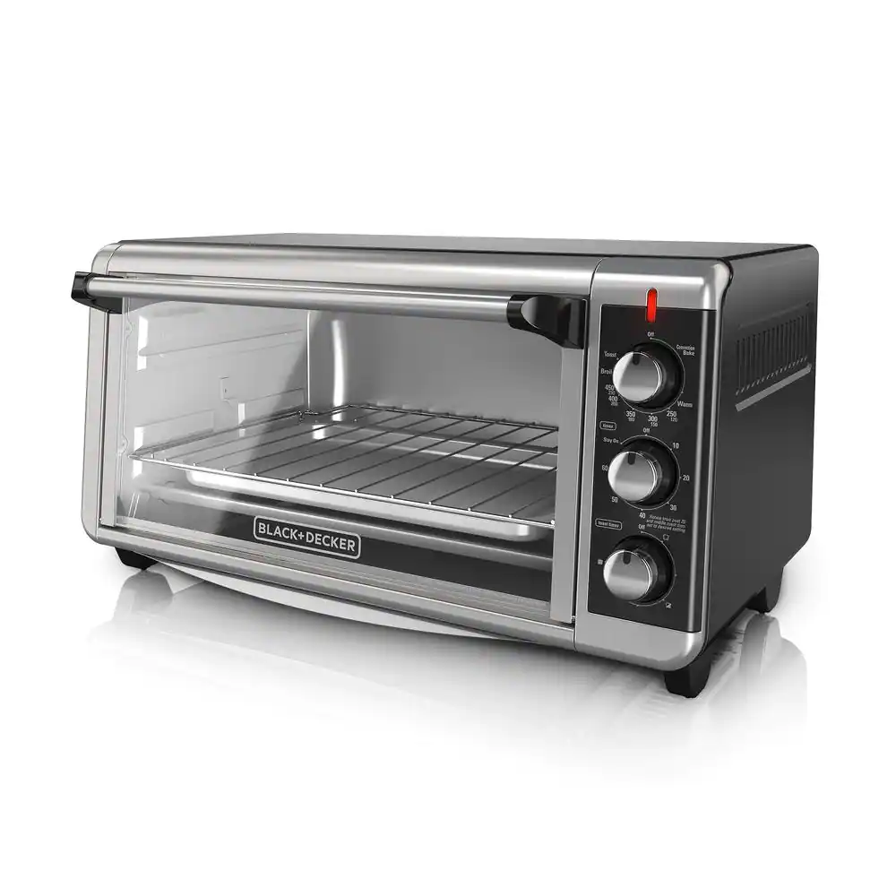 BLACK+DECKER TO3250XSB 1500 W 8-Slice Stainless Steel Toaster Oven with Broiler