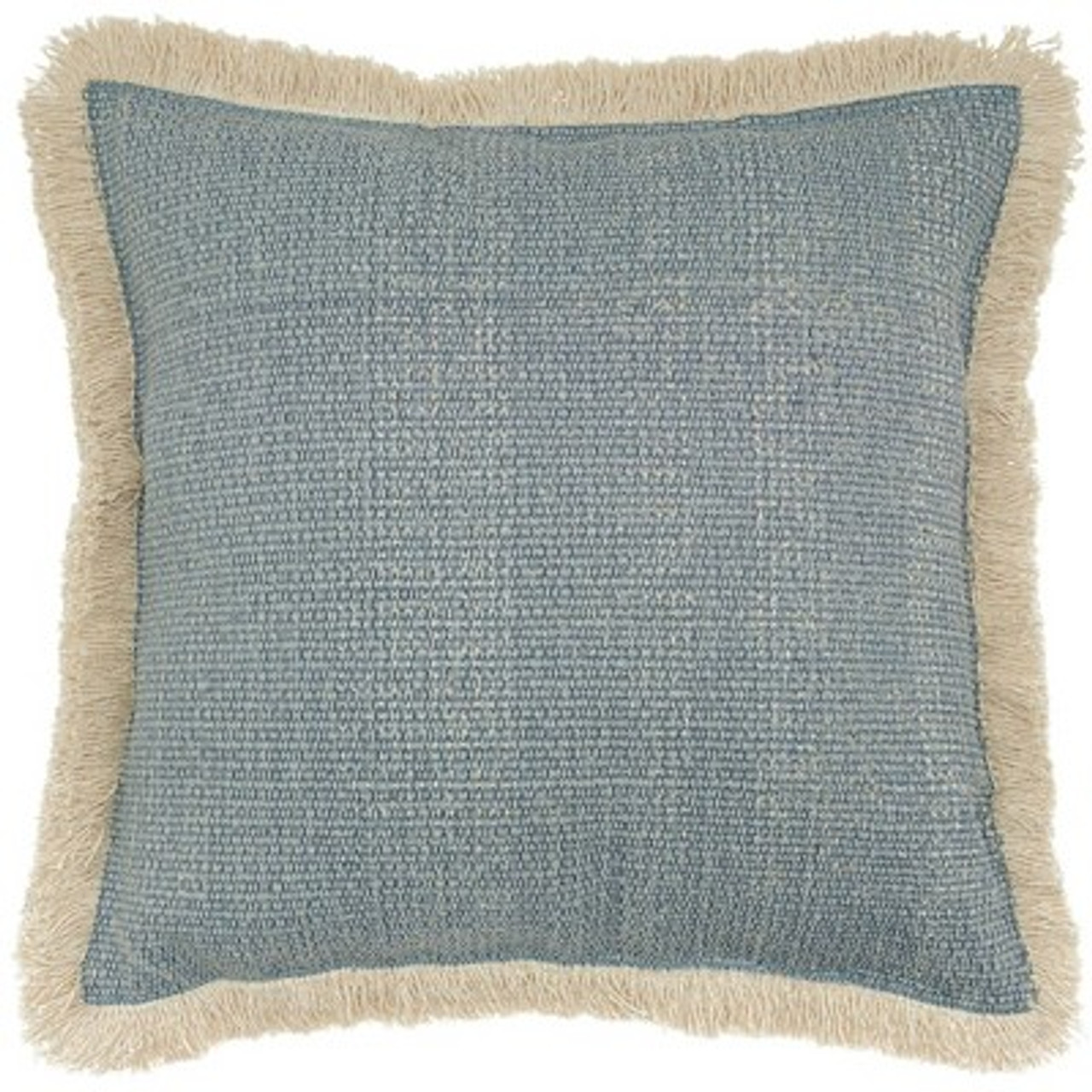 18x18 Life Styles Stonewash Square Throw Pillow with Fringe Blue - Mina Victory