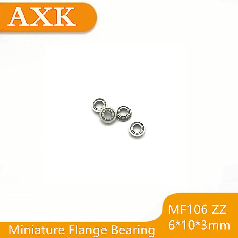 Real 10pcs/lot Mf106zz Mf106 Zz 6x10x3mm Miniature Flange Bearing Thin Wall Deep Groove Ball Radial Brand New