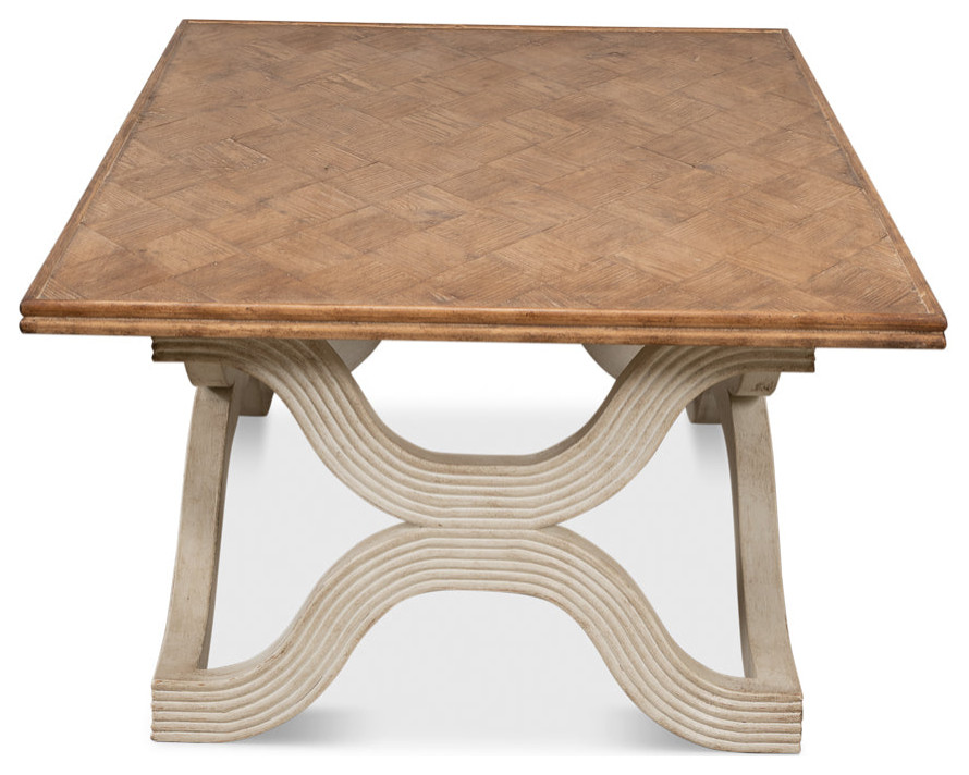 Wavy Coffee Table Antique White   Transitional   Coffee Tables   by Sideboards and Things  Houzz