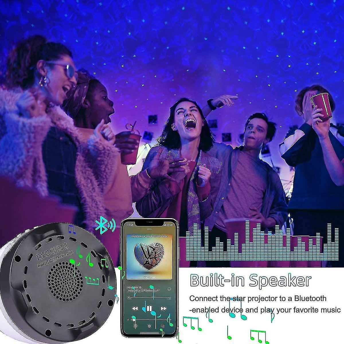 Led Projector Night Light，acsergery Projector Built-in Bluetooth