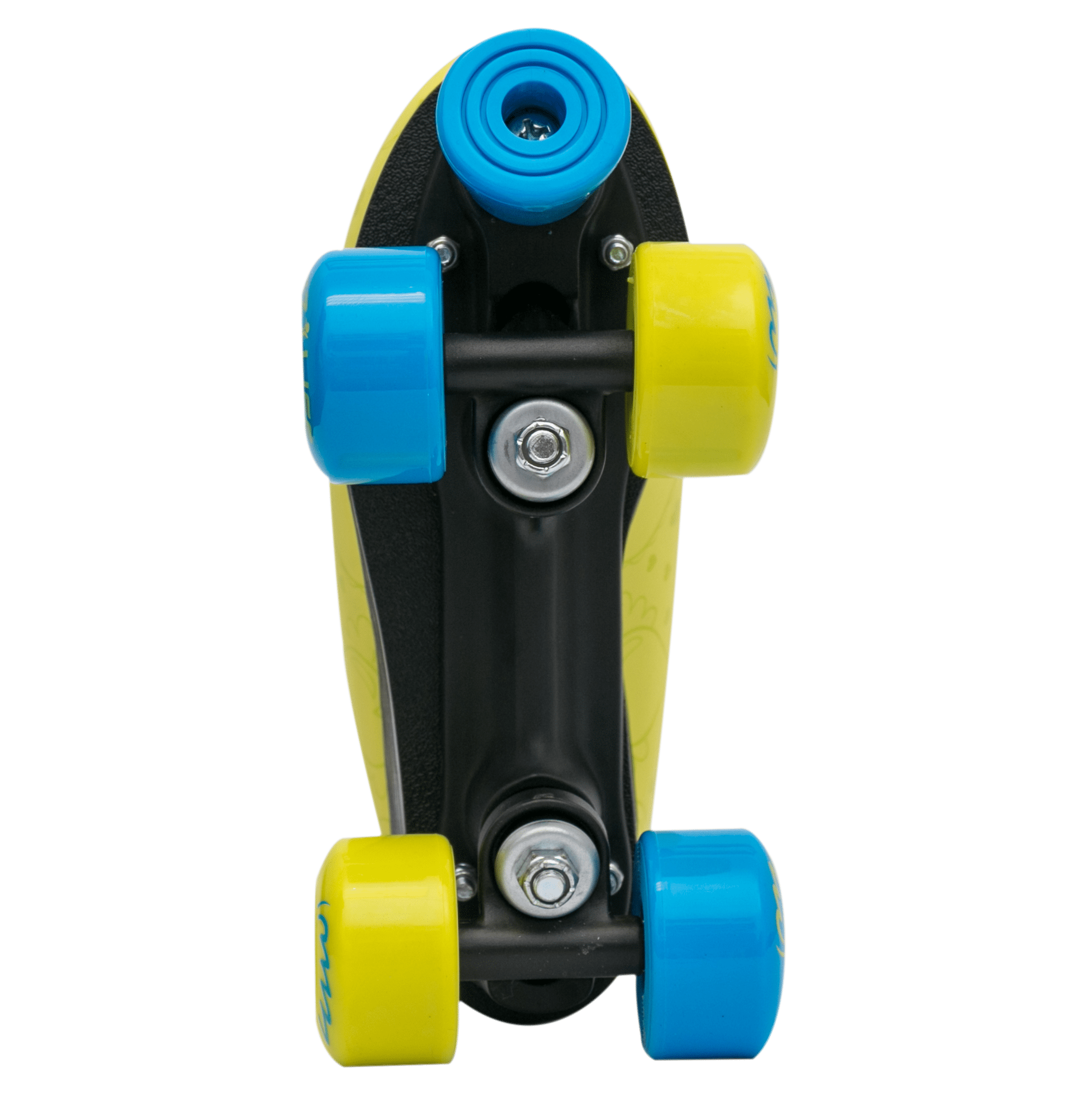 Quad Roller Skates for Girls and Women Size 7.5 Adult Yellow and Blue Heart Outdoor Indoor and Rink Skating Classic Hightop Fashionable Design