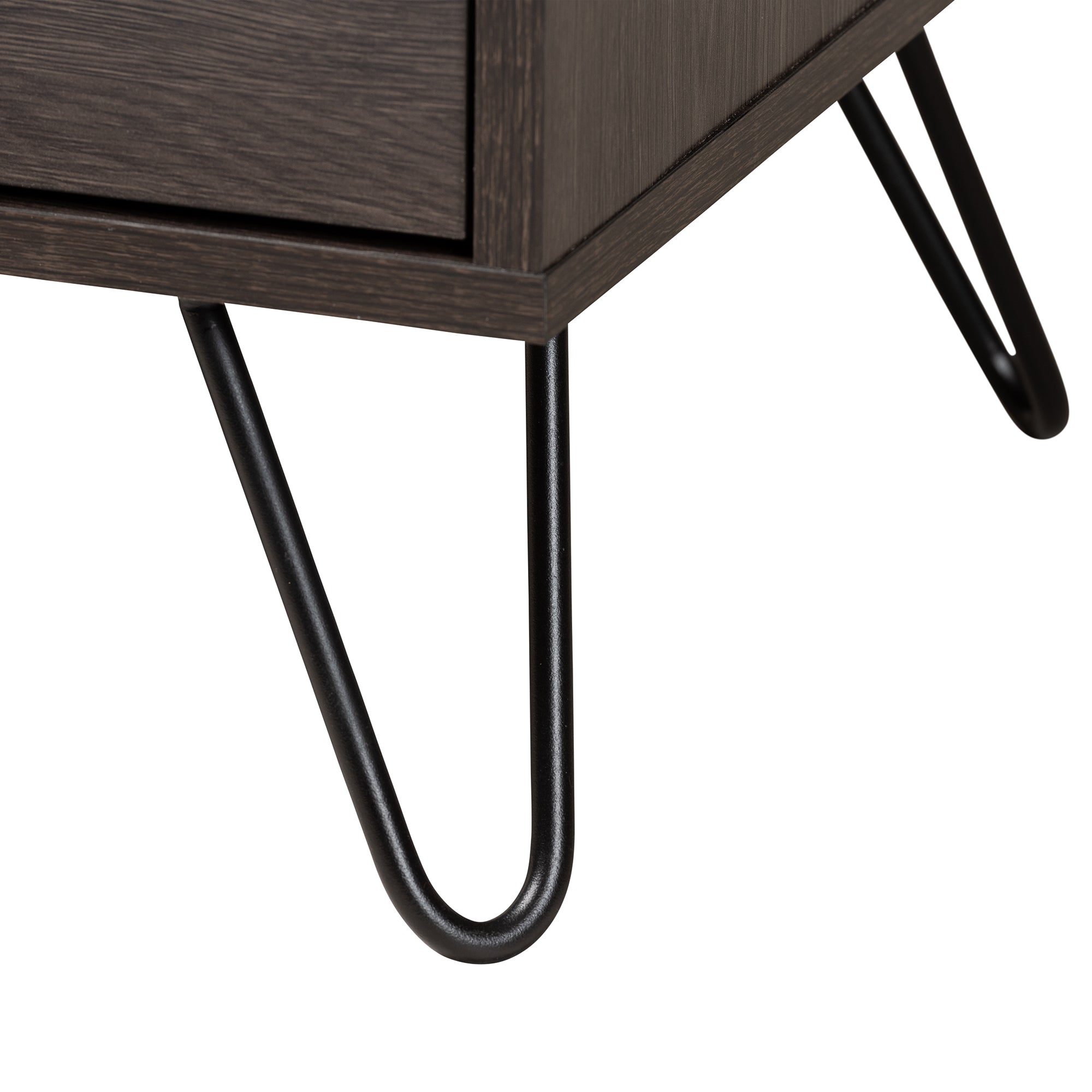 Baxton Studio Baldor Modern and Contemporary Dark Brown Finished Wood and Black Finished Metal 4-Drawer Bedroom Chest