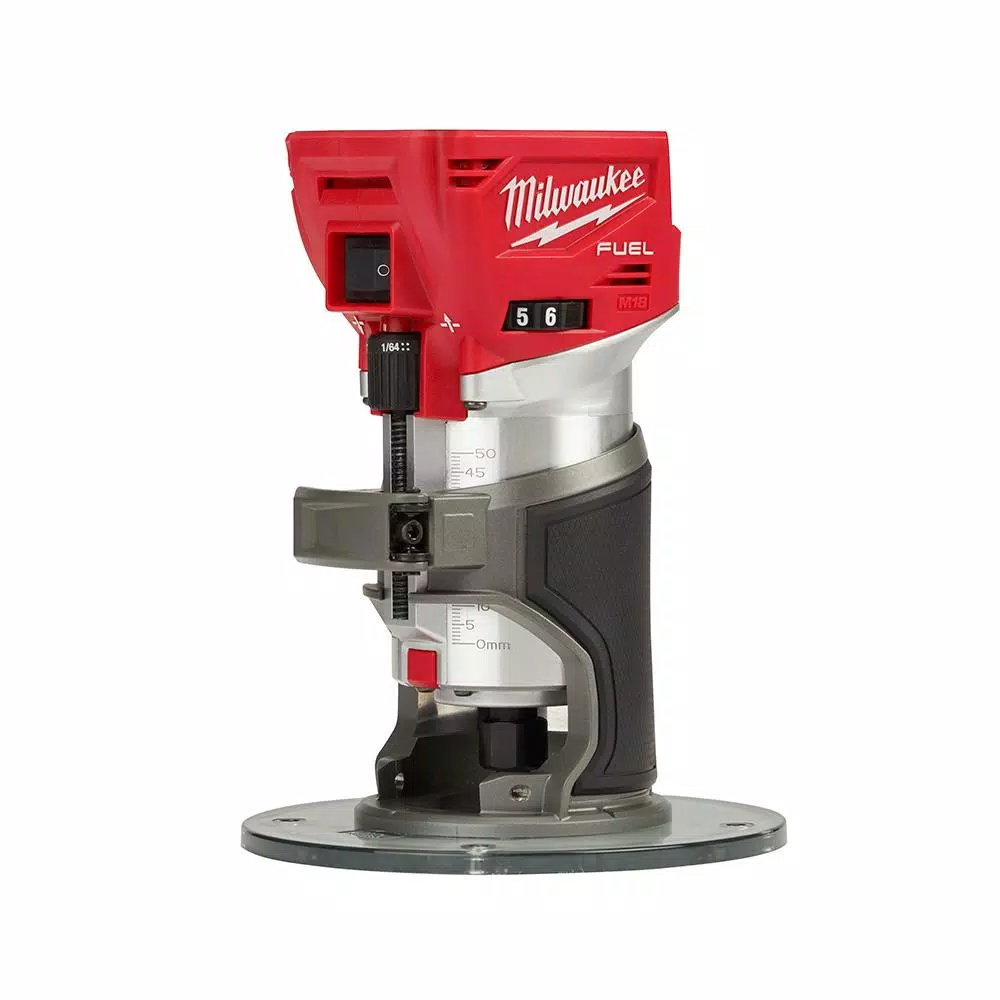 Milwaukee M18 FUEL 18-Volt Lithium-Ion Brushless Cordless Compact Router w/ Compact Router Plunge Base and#8211; XDC Depot