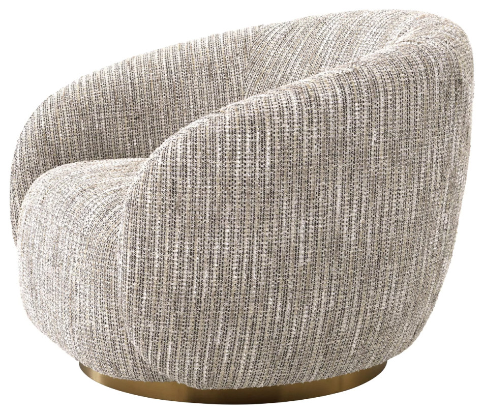 Round Upholstered Swivel Chair  Eichholtz Brice   Contemporary   Armchairs And Accent Chairs   by Oroa   Distinctive Furniture  Houzz