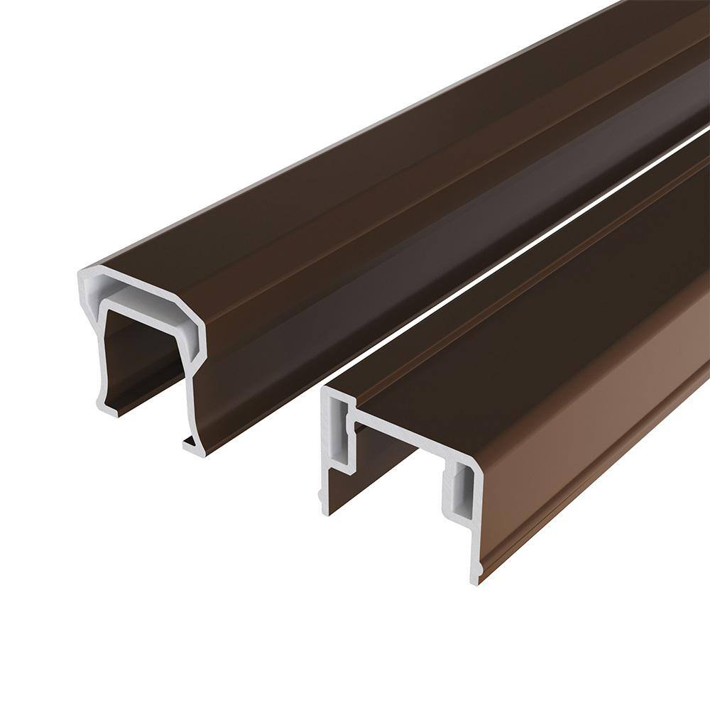 Fiberon CountrySide 8 ft. x 36 in. Composite LineStair Section H-Channel Top Rail Bottom Rail SEC19 S BR 8 29.5SB