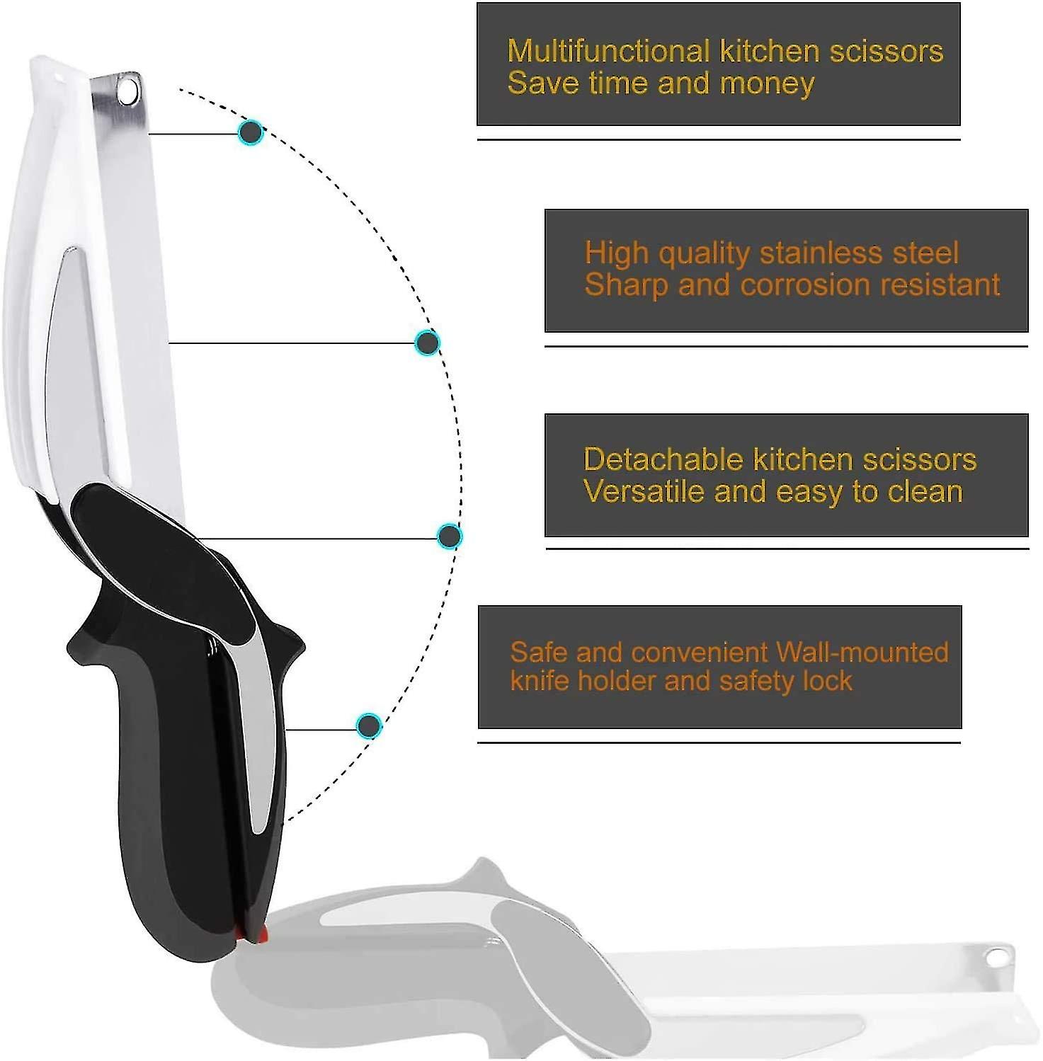Kitchen Food Scissors， Food Cutter Chopper Clever Stainless Steel Knife