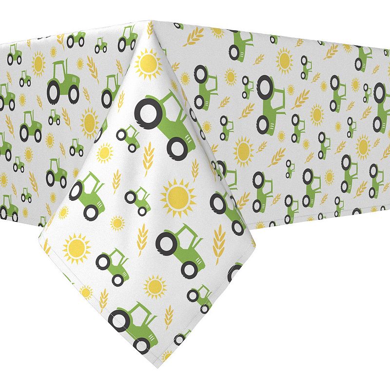 Rectangular Tablecloth， 100% Cotton， 52x104， Tractors on the Farm