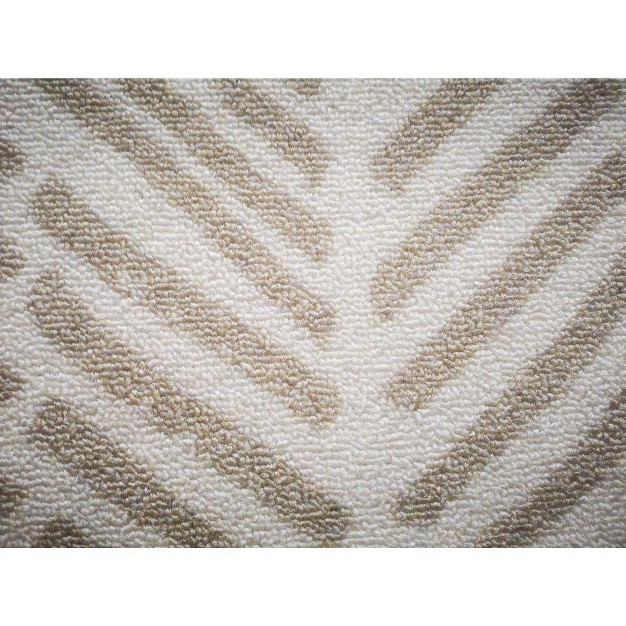 Deerlux Modern Living Room Area Rug With Nonslip Backing Abstract Beige Chevron Strokes Pattern