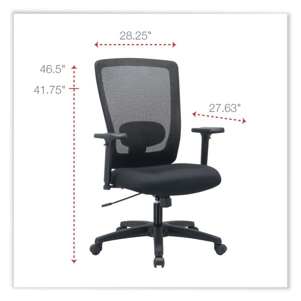 Alera Envy Series Mesh High-Back Multifunction Chair， Supports Up to 250 lb， 16.88