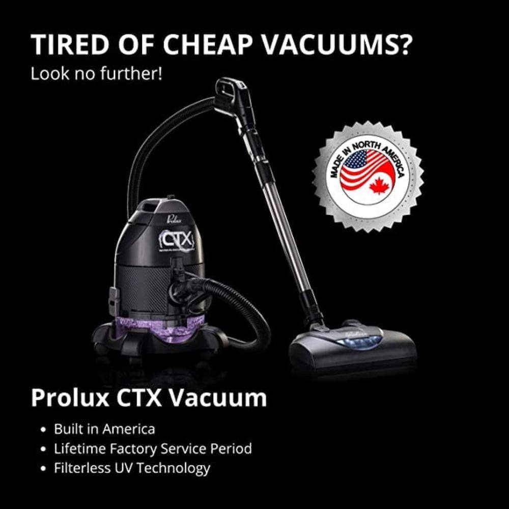 Prolux CTX Elite Bagless Corded Water Filtered MultiSurface Black Canister Vacuum with Storm Carpet Shampooer ctx2