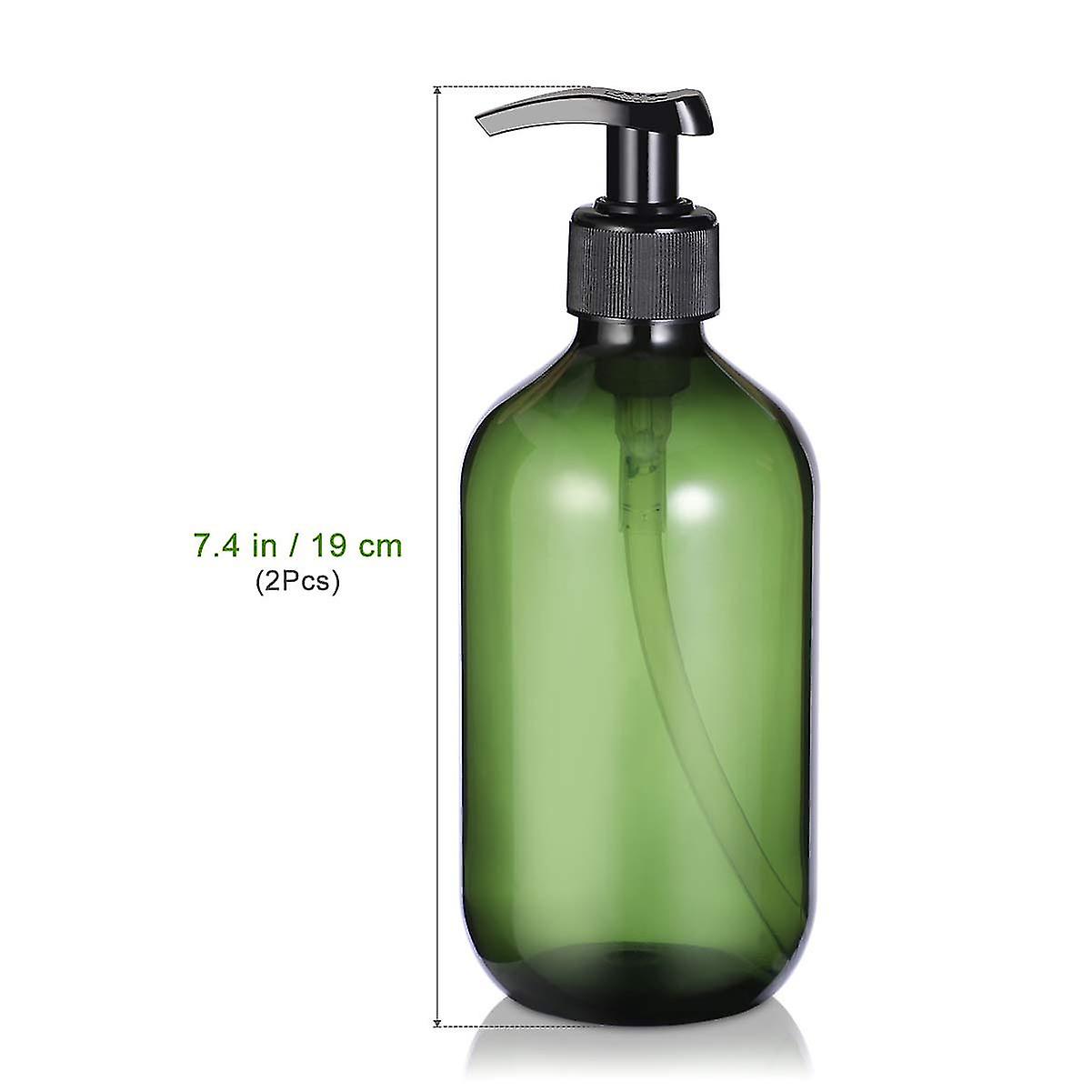 Pack Of 2 500ml Pump Bottle Shampoo Pump Bottles Refillable Empty Amber Pet Plastic Wash Shower Dispenser