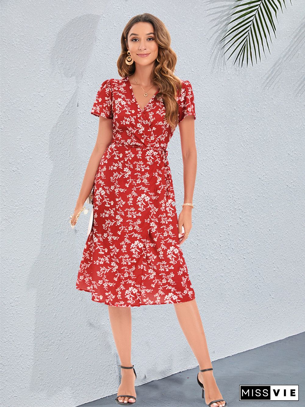 Women's Holiday Style Retro Floral Maxi Dresses