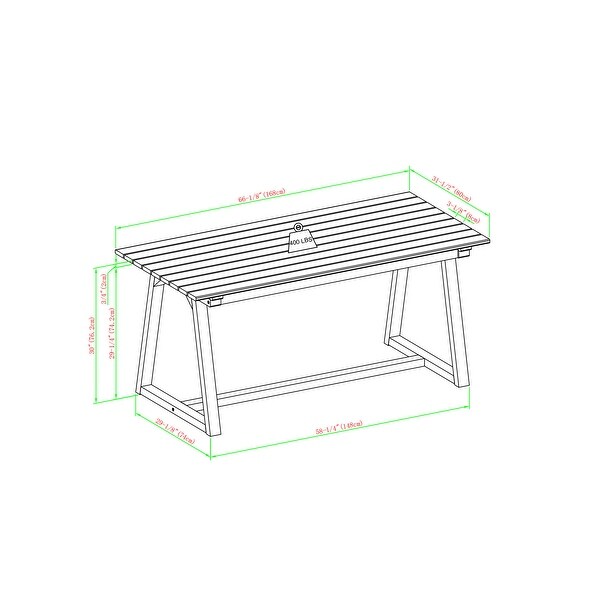 Middlebrook SlatTop Solid Wood Patio Dining Table