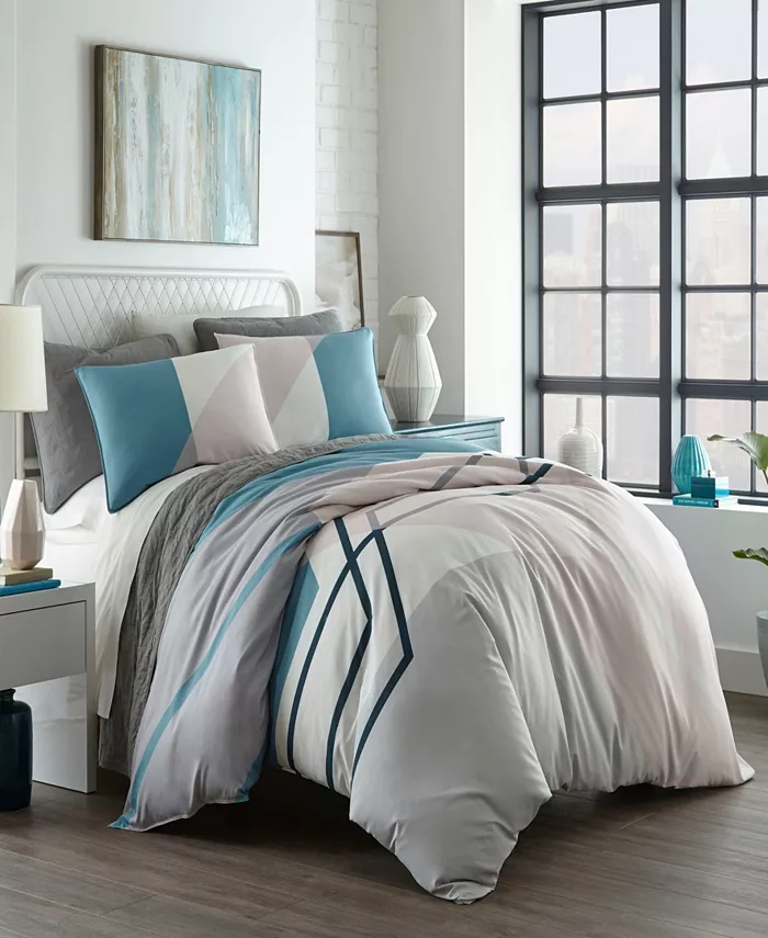 City Scene CLOSEOUT! Thornton Reversible 2 Piece Duvet Cover Set， Twin